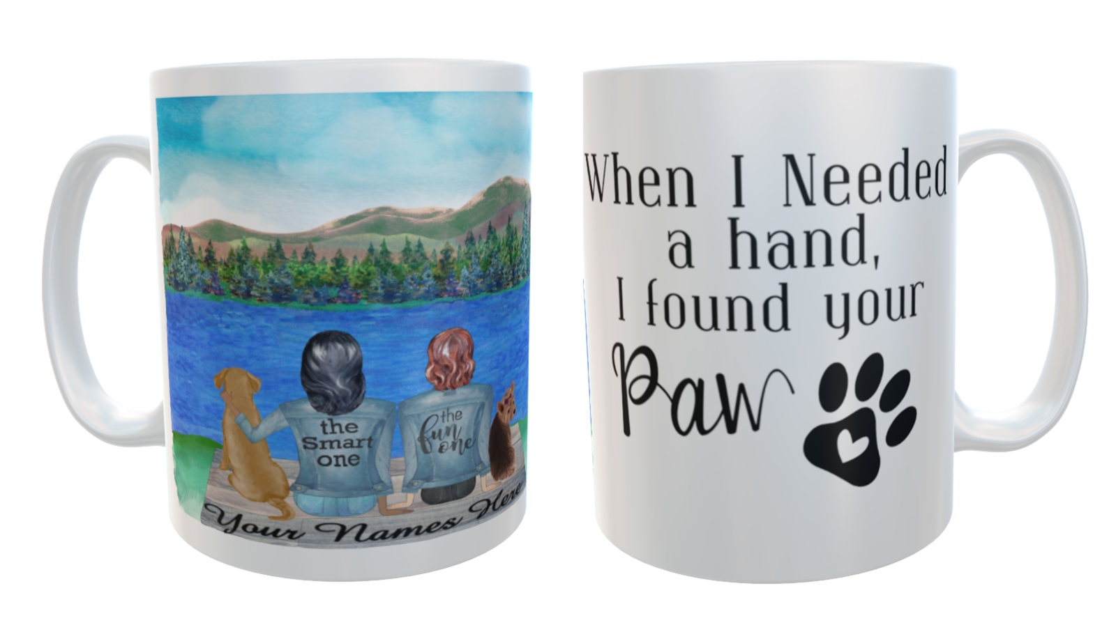 Dog Ceramic Mug Lakeside - When I needed a hand, Custom Dog Mug